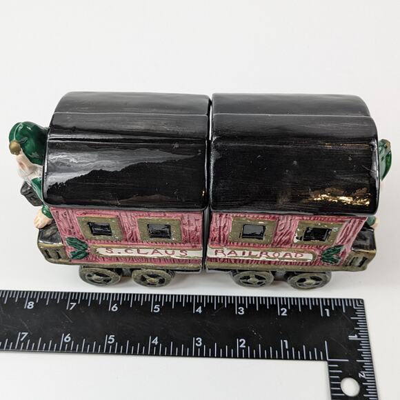 Omnibus Santa Clause Train Sugar Creamer Set Fitz & Floyd 1993 Christmas Vintage - Picture 14 of 16